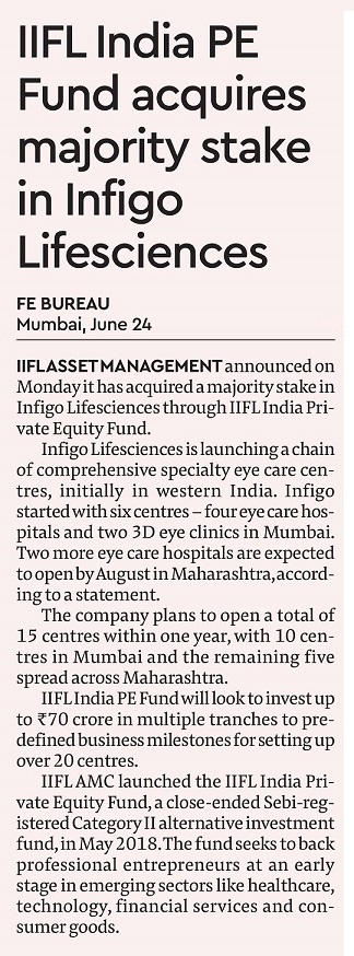 IIFL India PE Fund acquires majority stake in Infigo